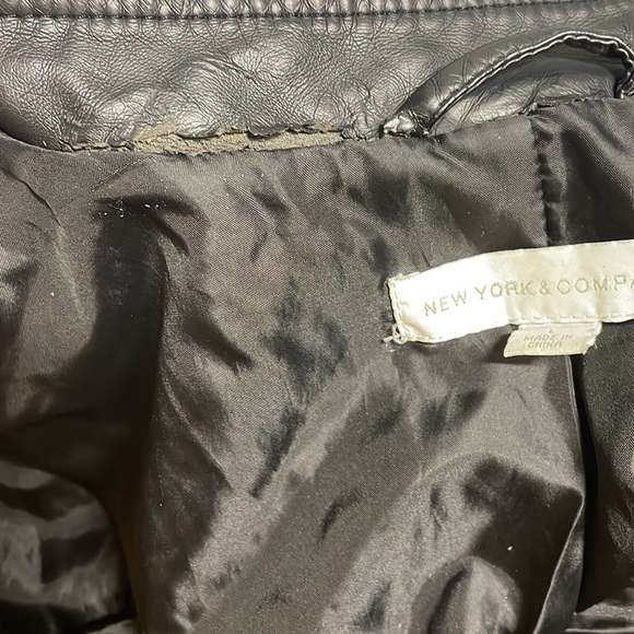 NEW YORK & CO Black Faux Leather Jacket - Picture 9 of 12